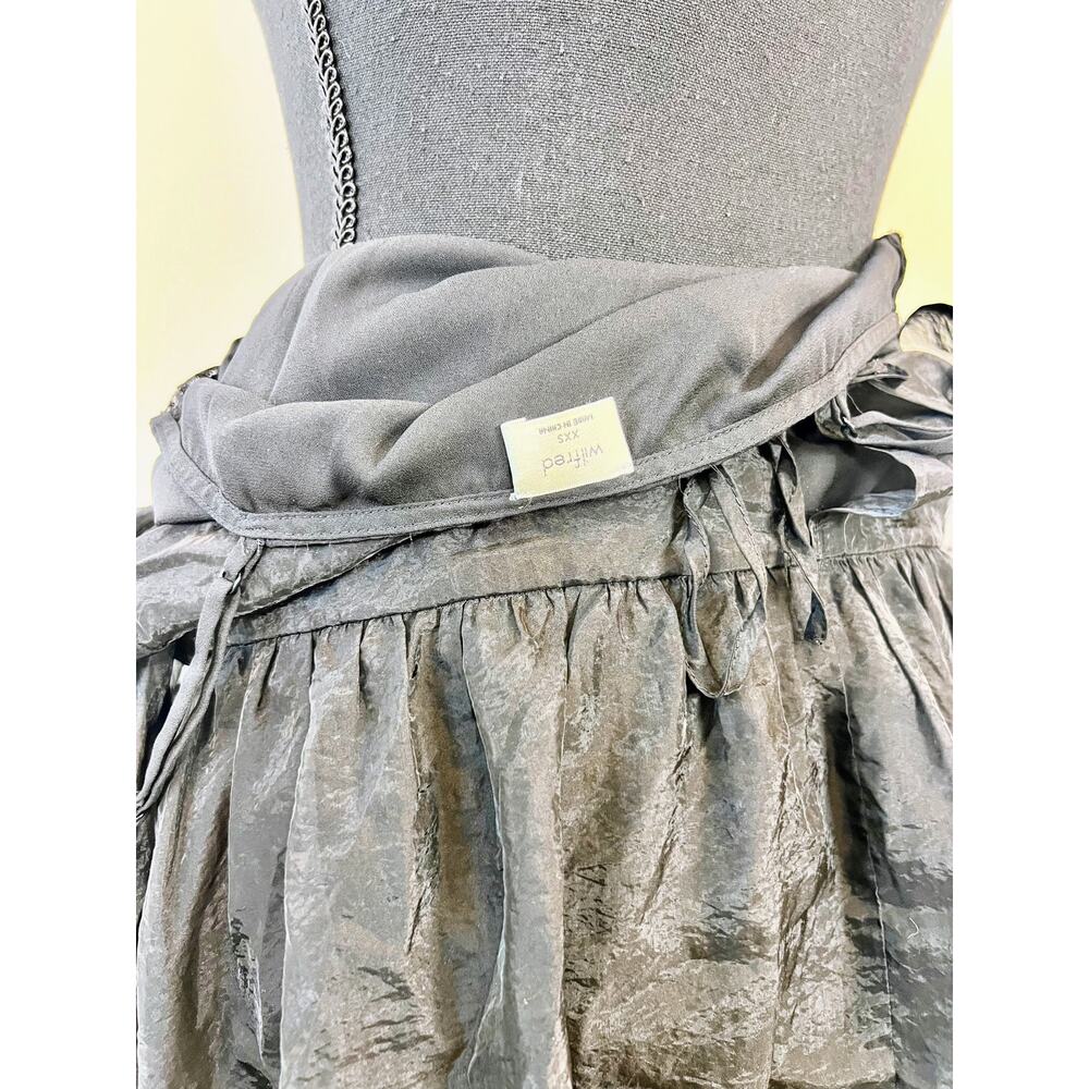 Aritzia Wilfred Madeleine Dress in Black Size XXS Chiffon Short Sleeve Lined - Picture 5 of 6